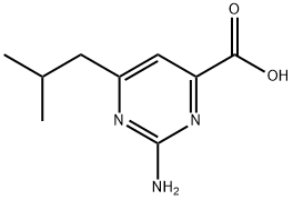 2-AMINO-6-ISOBUTYLPYRIMIDINE-4-CARBOXYLIC ACID 结构式