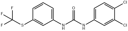 N-(3,4-ジクロロフェニル)-N'-[3-[(トリフルオロメチル)チオ]フェニル]尿素 化学構造式