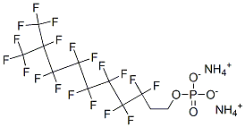 りん酸ジアンモニウム3,3,4,4,5,5,6,6,7,7,8,8,9,10,10,10-ヘキサデカフルオロ-9-(トリフルオロメチル)デシル 化学構造式