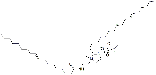 (all-Z)-2-(heptadeca-8,11-dienyl)-4,5-dihydro-1-methyl-1-[2-[(octadeca-9,12-dienoyl)amino]ethyl]-1H-imidazolium methyl sulphate Struktur