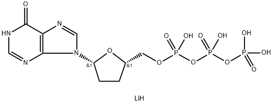 (2′,3′-ジデオキシイノシン5′-三りん酸)・3リチウム 化学構造式