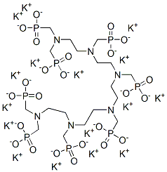 [2,5,8,11,14,17-ヘキサキス(ホスホノメチル)-2,5,8,11,14,17-ヘキサアザオクタデカン-1,18-ジイル]ビスホスホン酸ヘキサデカカリウム 化学構造式