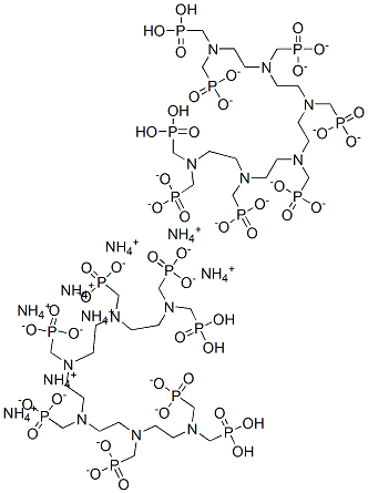 [2,5,8,11,14,17-ヘキサキス(ホスホノメチル)-2,5,8,11,14,17-ヘキサアザオクタデカン-1,18-ジイル]ビスホスホン酸・8アンモニア 化学構造式
