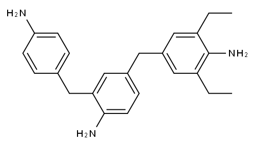 4-[(4-アミノ-3,5-ジエチルフェニル)メチル]-2-[(4-アミノフェニル)メチル]ベンゼンアミン 化学構造式