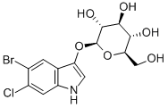 5-溴-6-氯-3-吲哚-Β-D-吡喃葡萄糖苷 结构式