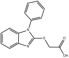 [(1-フェニル-1H-ベンズイミダゾール-2-イル)チオ]酢酸 化学構造式