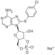 8-[(4-クロロフェニル)チオ]アデノシン3',5'-りん酸ナトリウム 化学構造式