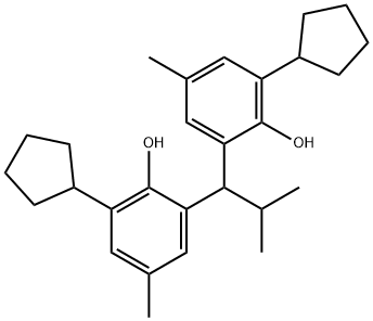 2,2'-(2-メチルプロピリデン)ビス(6-シクロペンチル-4-メチルフェノール) 化学構造式
