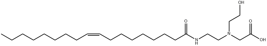 (Z)-N-(2-hydroxyethyl)-N-[2-[(1-oxo-9-octadecenyl)amino]ethyl]glycine  Struktur