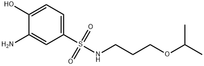 3-アミノ-4-ヒドロキシ-N-[3-(1-メチルエトキシ)プロピル]ベンゼンスルホンアミド 化学構造式