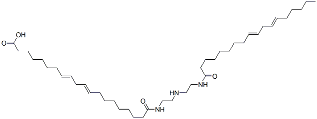 N,N′-[イミノビス(2,1-エタンジイル)]ビス(9,12-オクタデカンジエンアミド)・酢酸 化学構造式