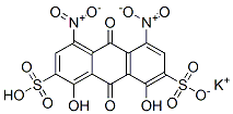 9,10-ジヒドロ-1,8-ジヒドロキシ-4,5-ジニトロ-9,10-ジオキソ-2,7-アントラセンジスルホン酸2-カリウム 化学構造式