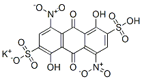 potassium hydrogen 9,10-dihydro-1,5-dihydroxy-4,8-dinitro-9,10-dioxoanthracene-2,6-disulphonate Struktur
