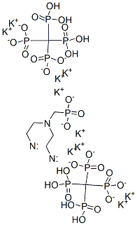 [[[ジ(ポタシオオキシ)ホスフィニル]メチルイミノ]ビス[2,1-エタンジイルニトリロビス(メチレン)]]テトラキス(ホスホン酸ジカリウム) 化学構造式
