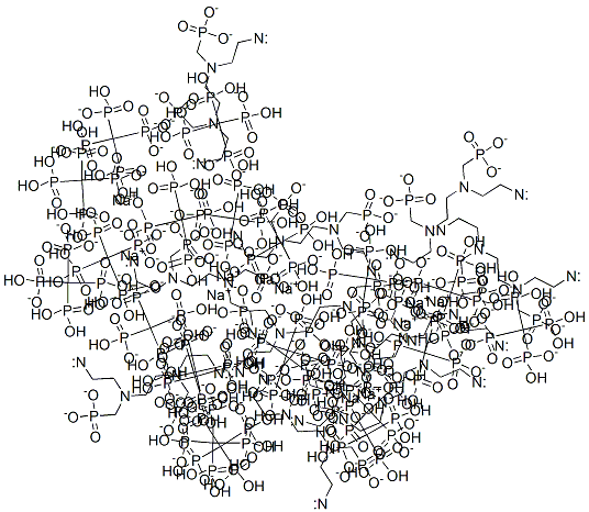 undecasodium hydrogen [ethane-1,2-diylbis[[(phosphonatomethyl)imino]ethane-2,1-diylnitrilobis(methylene)]]tetrakisphosphonate Struktur