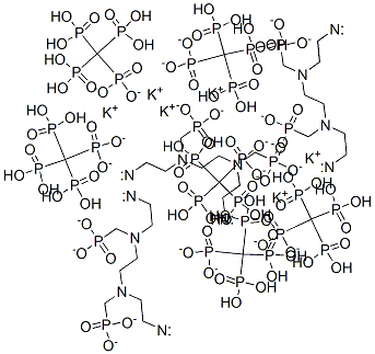hexapotassium hexahydrogen [ethane-1,2-diylbis[[(phosphonatomethyl)imino]ethane-2,1-diylnitrilobis(methylene)]]tetrakisphosphonate Struktur