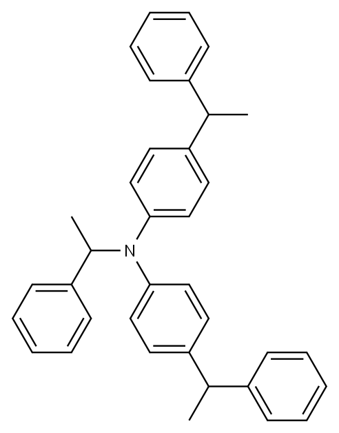 alpha-methyl-N,N-bis[4-(1-phenylethyl)phenyl]benzylamine Structure