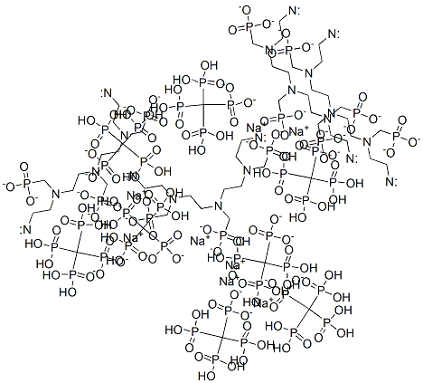 [[(ホスホノメチル)イミノ]ビス[2,1-エタンジイル[(ホスホノメチル)イミノ]-2,1-エタンジイルニトリロビス(メチレン)]]テトラキスホスホン酸/ナトリウム,(1:8) 化学構造式