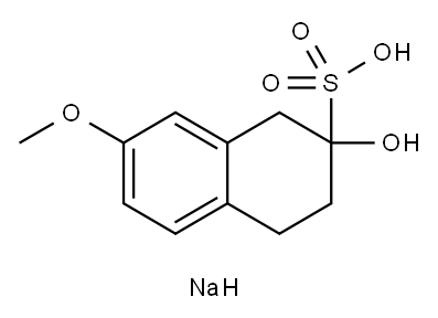 1,2,3,4-テトラヒドロ-2-ヒドロキシ-7-メトキシ-2-ナフタレンスルホン酸ナトリウム 化学構造式