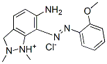 6-アミノ-7-[(2-メトキシフェニル)アゾ]-1,2-ジメチル-1H-インダゾール-2-イウム・クロリド 化学構造式