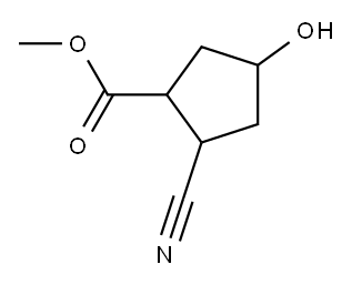 2-CYANO-4-HYDROXY-CYCLOPENTANE-CARBOXYLIC ACID METHYL ESTER Struktur