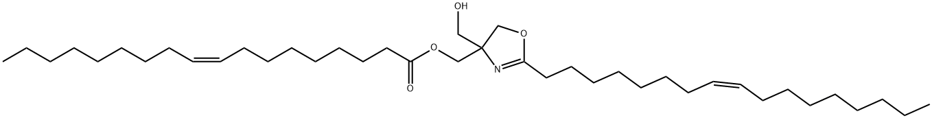 (Z)-9-オクタデセン酸[[2-[(Z)-8-ヘプタデセニル]-4,5-ジヒドロ-4-(ヒドロキシメチル)オキサゾール]-4-イル]メチル 化学構造式