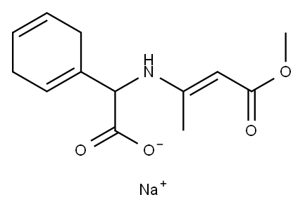 sodium (Z)-alpha-[(3-methoxy-1-methyl-3-oxo-1-propenyl)amino]cyclohexa-1,4-diene-1-acetate Structure
