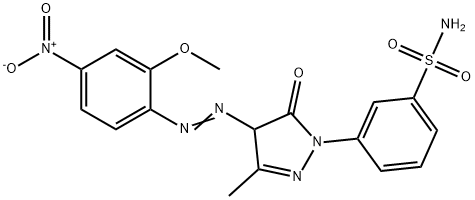 3-[4,5-dihydro-4-[(2-methoxy-4-nitrophenyl)azo]-3-methyl-5-oxo-1H-pyrazol-1-yl]benzenesulphonamide Structure