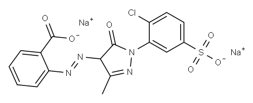 2-[[[1-(2-クロロ-5-スルホフェニル)-4,5-ジヒドロ-3-メチル-5-オキソ-1H-ピラゾール]-4-イル]アゾ]安息香酸ジナトリウム 化学構造式
