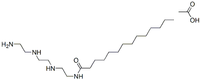 N-[2-[[2-[(2-アミノエチル)アミノ]エチル]アミノ]エチル]テトラデカンアミド・酢酸 化学構造式