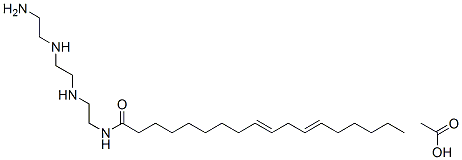 N-[2-[[2-[(2-アミノエチル)アミノ]エチル]アミノ]エチル]-9,12-オクタデカジエンアミド・酢酸 化学構造式