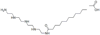 N-[2-[[2-[[2-[(2-アミノエチル)アミノ]エチル]アミノ]エチル]アミノ]エチル]ドデカンアミド・酢酸 化学構造式