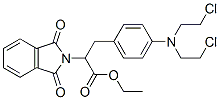 α-[[4-[ビス(2-クロロエチル)アミノ]フェニル]メチル]-1,3-ジヒドロ-1,3-ジオキソ-2H-イソインドール-2-酢酸エチル 化学構造式