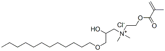 3-(ドデシルオキシ)-2-ヒドロキシ-N,N-ジメチル-N-[2-[(2-メチル-1-オキソ-2-プロペニル)オキシ]エチル]-1-プロパンアミニウム・クロリド 化学構造式