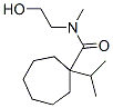 N-(2-ヒドロキシエチル)-N-メチル-1-(1-メチルエチル)シクロヘプタンカルボアミド 化学構造式