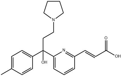 (E)-3-[6-[1-hydroxy-3-pyrrolidinyl-1-(p-tolyl)propyl]-2-pyridyl]acrylic acid Structure