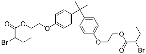 ビス(2-ブロモブタン酸)(1-メチルエチリデン)ビス(4,1-フェニレンオキシ-2,1-エタンジイル) 化学構造式
