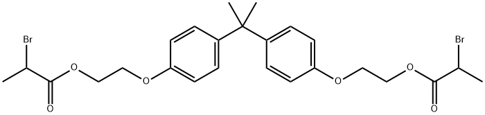 (1-methylethylidene)bis(4,1-phenyleneoxyethane-2,1-diyl) bis(2-bromopropionate) Structure