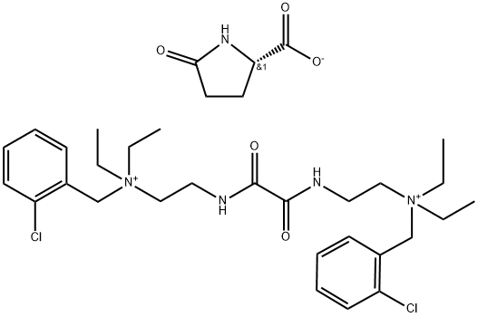 N,N'-[(1,2-dioxoethylene)bis(iminoethylene)]bis[(2-chlorobenzyl)diethylammonium] bis(5-oxo-L-prolinate) Structure