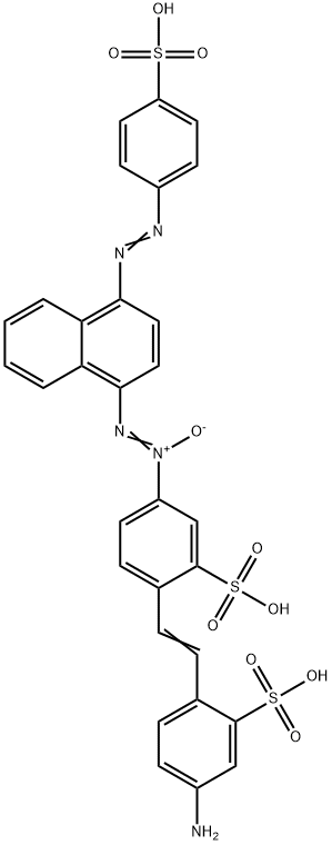 2-[2-(4-アミノ-2-スルホフェニル)エテニル]-5-[[4-[(4-スルホフェニル)アゾ]ナフタレン-1-イル]-NNO-アゾキシ]ベンゼンスルホン酸 化学構造式