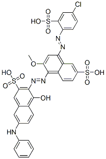 7-anilino-3-[[4-[(4-chloro-2-sulphophenyl)azo]-2-methoxy-6-sulphonaphthyl]azo]-4-hydroxynaphthalene-2-sulphonic acid Structure