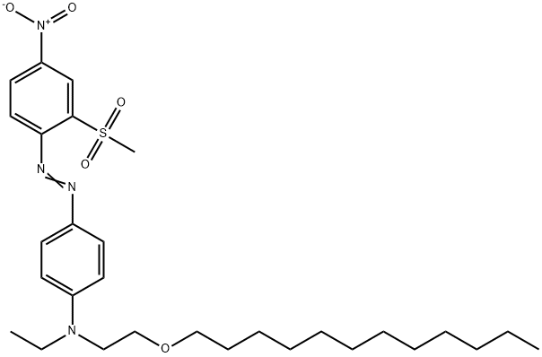 N-[2-(ドデシルオキシ)エチル]-N-エチル-4-[[2-(メチルスルホニル)-4-ニトロフェニル]アゾ]ベンゼンアミン 化学構造式