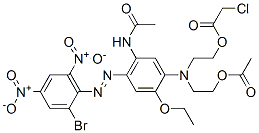 クロロ酢酸2-[[5-(アセチルアミノ)-4-[(2-ブロモ-4,6-ジニトロフェニル)アゾ]-2-エトキシフェニル](2-アセトキシエチル)アミノ]エチル 化学構造式