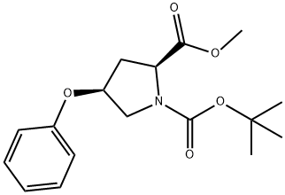 N-BOC-METHYL(2S,4S)-4-PHENOXY-2-PYRROLIDINECARBOXYLATE Struktur