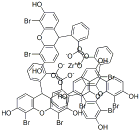 2-(4,5-dibromo-3,6-dihydroxyxanthen-9-yl)benzoic acid, zirconium salt Struktur