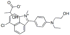 6-chloro-2-[4-[ethyl(2-hydroxyethyl)amino]phenyl]-1-methylbenz[cd]indolium lactate Struktur