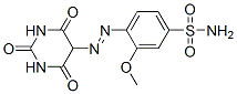 4-[[(ヘキサヒドロ-2,4,6-トリオキソピリミジン)-5-イル]アゾ]-3-メトキシベンゼンスルホンアミド 化学構造式