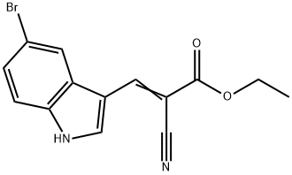 3-(5-ブロモ-1H-インドール-3-イル)-2-シアノプロペン酸エチル 化学構造式
