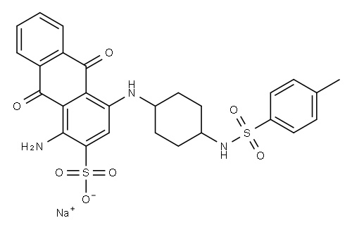 1-アミノ-9,10-ジヒドロ-4-[[4-[[(4-メチルフェニル)スルホニル]アミノ]シクロヘキシル]アミノ]-9,10-ジオキソ-2-アントラセンスルホン酸ナトリウム 化学構造式