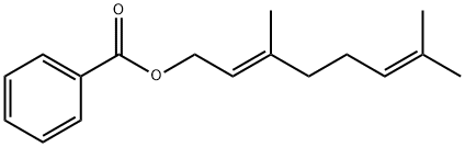 (E)-3,7-二甲基-2,6-辛二烯-1-醇苯甲酸酯, 94-48-4, 结构式